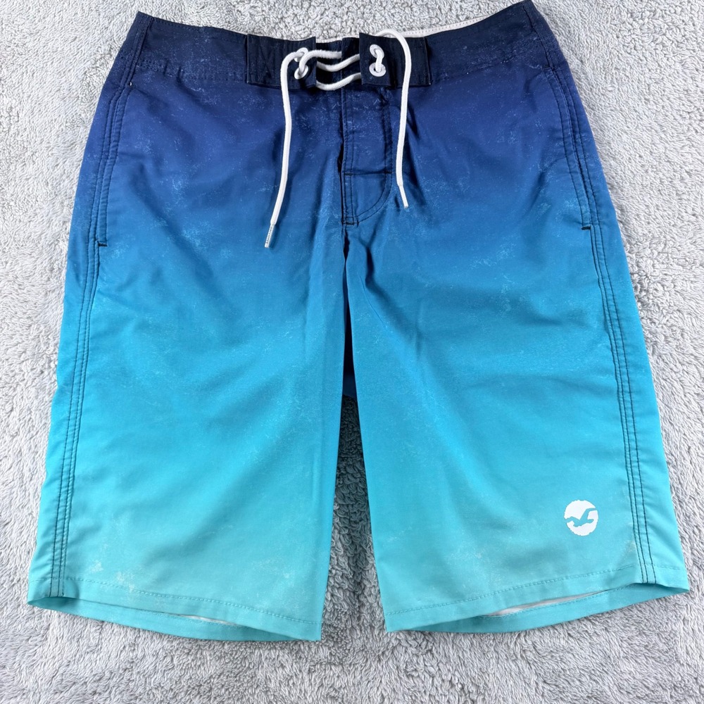 Hollister Board Shorts Mens 30 Blue Ombre Excellent Swim Trunks